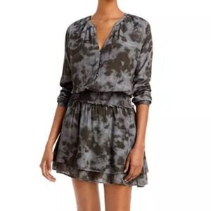 Rails‎ Tie Dye Mini Dress Long Sleeve Smocked Waist V Neck Size XS